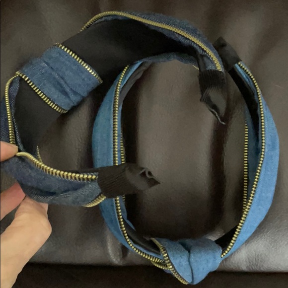 NWT Denim headbands with gold zipper 2color choice - Picture 9 of 10